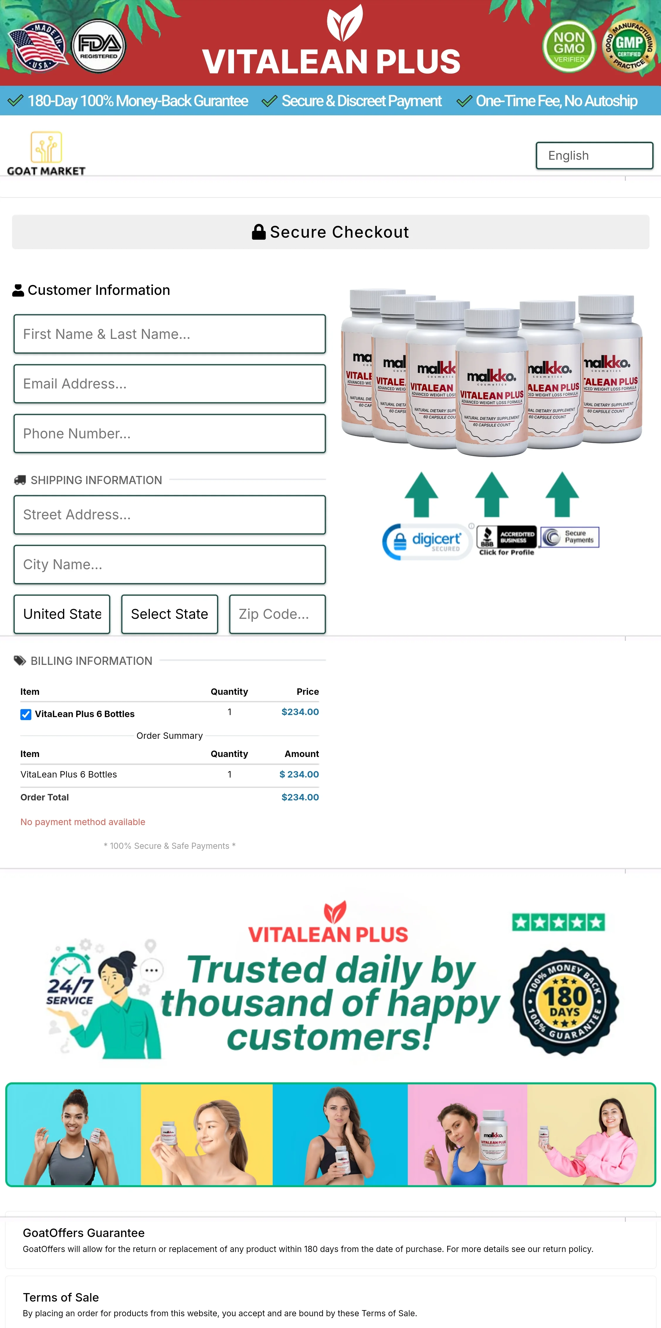 VitaLean Plus order form